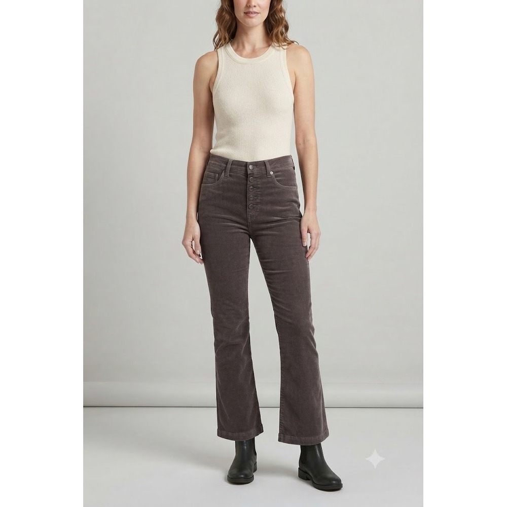 LOFT Made and Loved Button Fly Corduroy Flare Pants Size 27 / 4 Brown